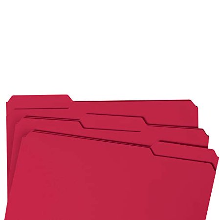 Smead Colored File Folder  1/3-Cut Tab  Legal Size  Red  100 per Box (17743)