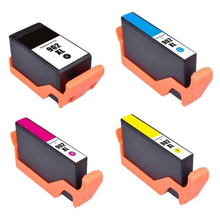 PrinterDash Replacement for OfficeJet Pro 6950/6951/6954/6958/6960/6962/6970/6974/6975/6978/6979 High Yield Inkjet Combo Pack (BK/C/M/Y) (NO. 902XL) (