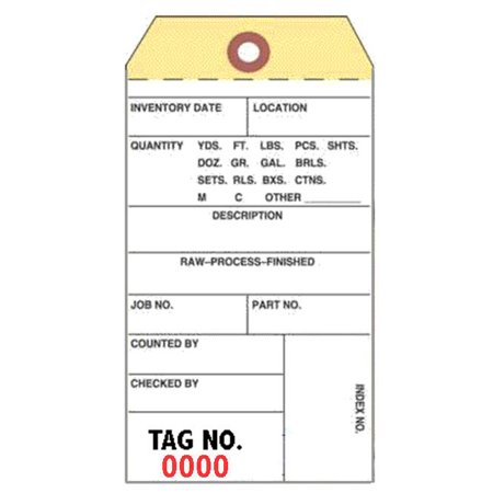 INVENTORY TAGS - 2-Part NCR  Adh Strip  3-1/8  X 6-1/4   Bx/500  No. 5500-5999