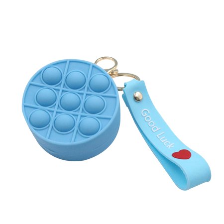 Cute Pop Bubble Key Chain Bag Coin Purse Fidget Toy Stress Relief Key Ring Toys for Adults Kids