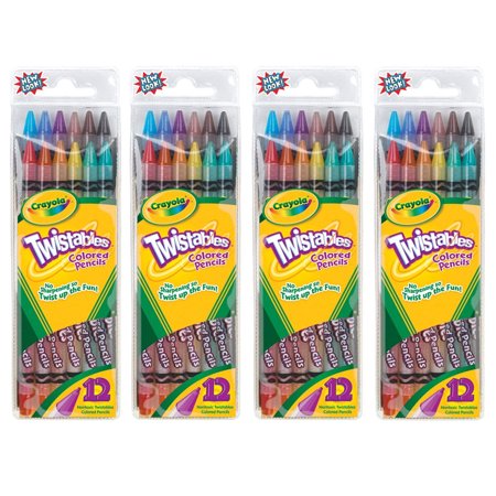 Pack of (4) Crayola Twistables Colored Pencils 12 Count