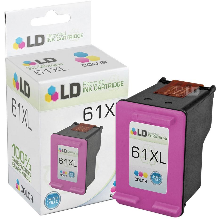 Remanufactured for HP 61XL HY Color Ink Cartridge for Deskjet 1000, 1010, 1050, 1051, 1055, 1056, 1510, 1512, 2050, 2510, 2512, 2514, 2540, & More!