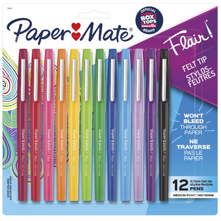 Point Guard Flair Felt Tip Porous Point Pen  Stick  Medium 0.7 Mm  Assorted Ink and Barrel Colors  12/pack | Bundle of 5 Sets