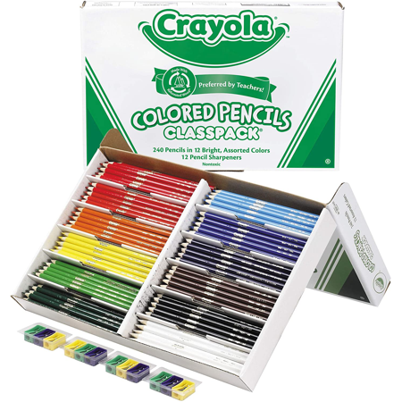 Crayola Colored Pencils  Bulk Classpack  Classroom Supplies  12 Assorted Colors  240 Count  Standard