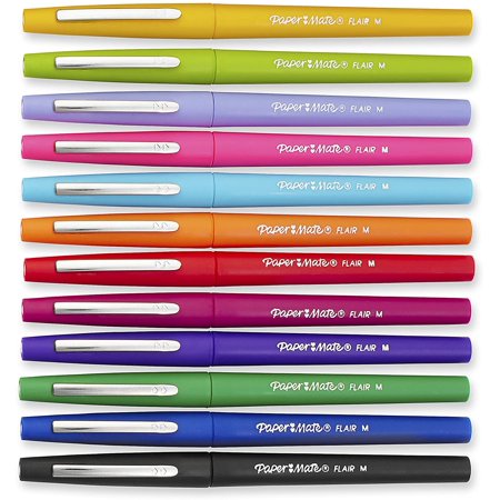 Paper Mate Flair Felt Tip Pens | Medium Point 0.7 Millimeter Marker Pens | School Supplies for Teachers & Students | Assorted Colors  12 Count