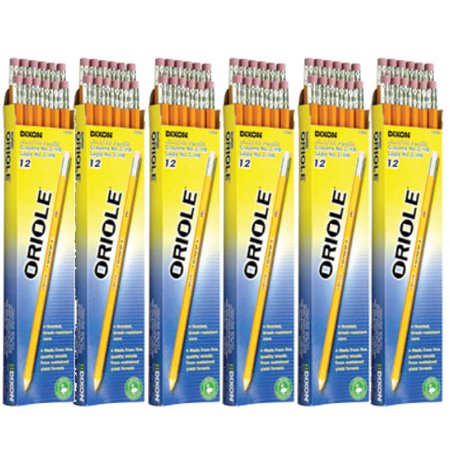 Oriole #2 Pre-Sharpened Pencils (72 Ct)  New Company Black Count Woodcase Ct Nontoxic 13806 12872 Eraser Core 12 Color 18 144box Box Grade Pack Units 