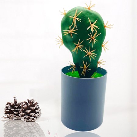COOLL Artificial Bonsai No Wilting Fresh-keeping PVC Cute Faux Cactus with Pot Desktop Decor  Color#1507