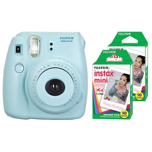Fujifilm Instax Mini 8 Instant Film Camera Blue with 20 Sheets Instant Film