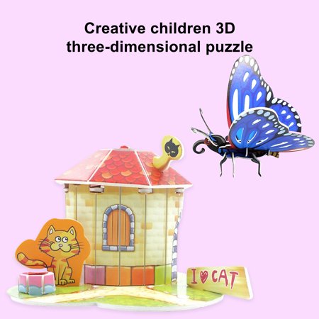 Sunnymall Motorcycle Jigsaw Self-assembling Educational Paper Creative Airplane Puzzle for Children  Color#3323