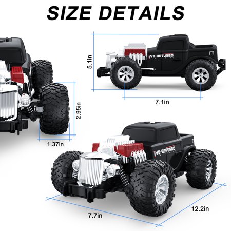Growsly Classic RC Cars Remote Control Car for Kids Adults  1:14 Scale 30 KM/H Off Road Monster Truck  2.4GHz All Terrain RC Trucks with Rechargeable 