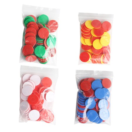 XM Culture 50Pcs Dual Color Round Chips Counting Numbers Math Game Counters Teaching Aids