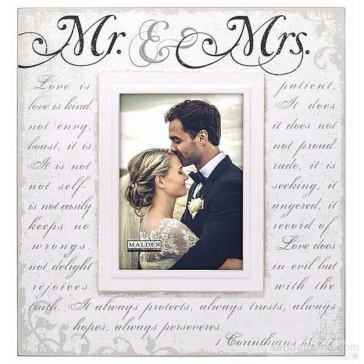 Malden White Mr. & Mrs. Corinthians 5x7 Frame
