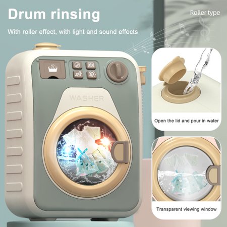 Sunnymall Laundry Pretend Play Intellectual Development with Music Plastic Pretend Role Play Laundry Appliance Toys for Kids  Color#6974
