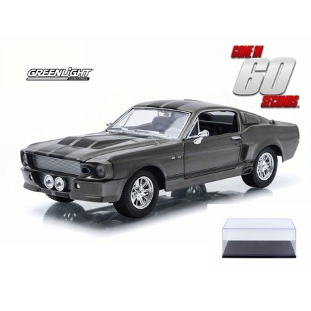 Diecast Car & Display Case Package - Gone in 60 Seconds 1967 Custom Ford Mustang Eleanor  Gray - Greenlight 18220 - 1/24 Scale Diecast Model Toy Car W