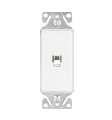 Eaton Aspire Single Category 3 Phone Jack Insert - Plastic - White Satin - 1-1/3-in W X 1 3/16-in L 9545-4WS