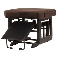 Dutailier Nursing Ottoman for Modern Gliders Espresso Finish Chocolate Fabric