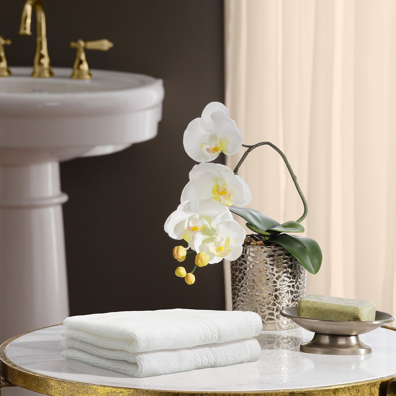 Hotel Premier Collection 100% Cotton Luxury Washcloth, 2-pack, White