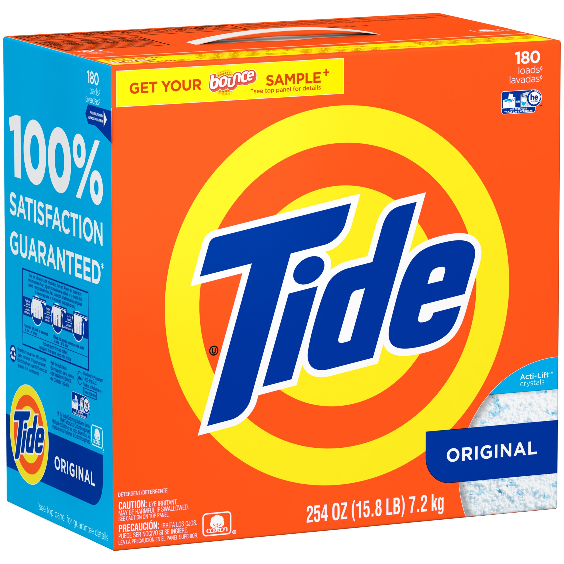 Tide Original HE 180 Load Ultra Powder Laundry Detergent  254 Oz