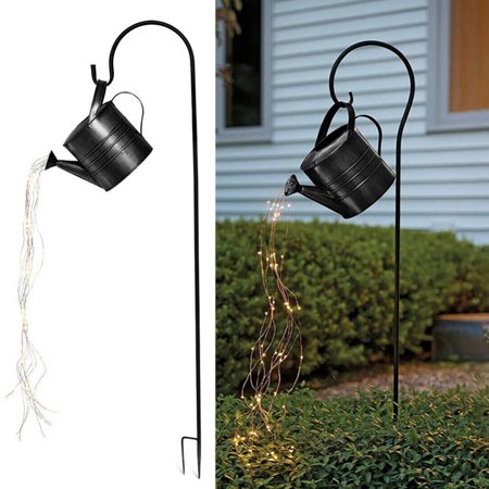 Star Shower Watering Can Light - Waterproof Solar Garden Decor LED Art Lamp - Outdoor String Fairy Lights with Bracket for Home Path Patio Yard Lawn M