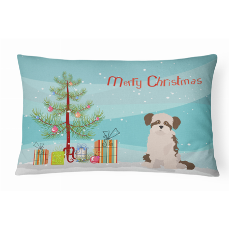 Shi Chi #3 Christmas Tree Canvas Fabric Decorative Pillow-12 X 16-