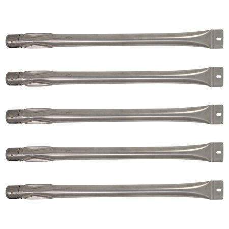 5-Pack BBQ Gas Grill Tube Burner Replacement Parts for Master Forge 2518-3 - Compatible Barbeque Stainless Steel Pipe Burners