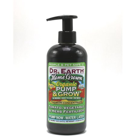 Dr. Earth Organic & Natural Pump & Grow Home Grown Tomato & Vegetable Fertilizer 16 Oz  Green