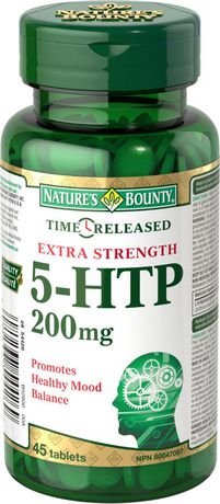 Nature's Bounty 5-Htp Time Released 200 Mg, Helps to Promote Healthy Mood Balance, Helps Reduce Severity and Duration of Migraines When Taken as a Pre