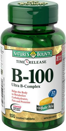 Natures Bounty Vitamin B 100 Ultra B Complex Supplement, Helps the Body Metabolize Carbohydrates, Fats, and Proteins, Time Release 100.0 Count