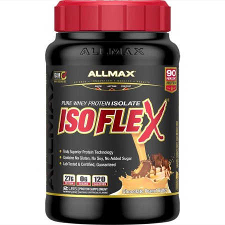 ALLMAX Nutrition - ISOFLEX - 100% Ultra-Pure Whey Protein Isolate - Chocolate Peanut Butter - 2 Pound