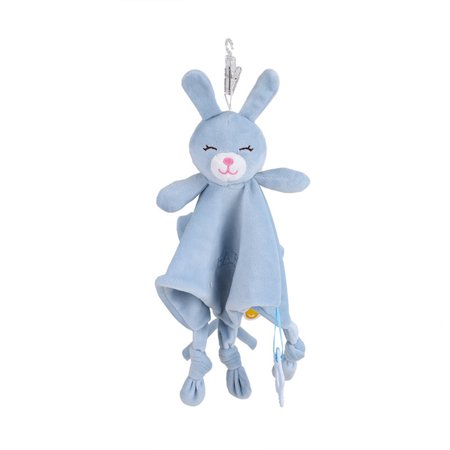 Binpure Security Blanket Baby Lovey Unisex Animal Face Comforter Soft Adorable Plush Bed Embroidered Blankie for Newborn Toddler