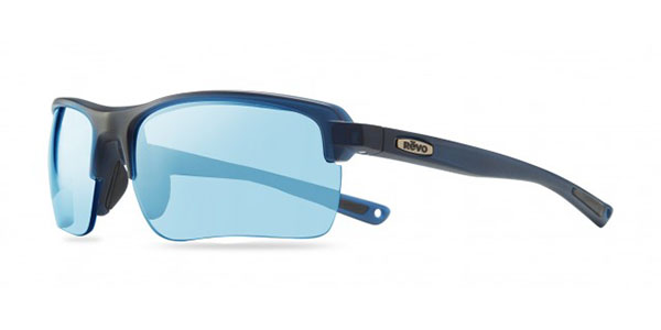 Revo Crux C RE 1021 05 BL Polarized Wrap Sunglasses, Matte Navy Crystal, 63 Mm