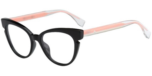 Fendi FF 0134 FENDI LINES N7A Women’s Eyeglasses Black Size 50 (Frame Only) - Blue Light Block Available