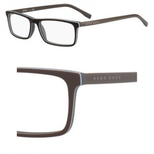 HUGO BOSS Black Boss 0765 Plastic Full Frame Eyeglasses, 0QHK(00) Brown Beige