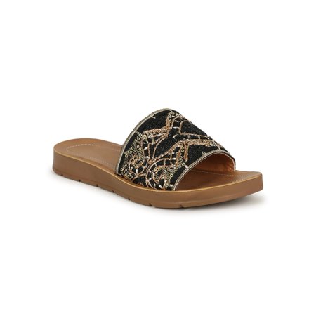 Room of Fashion Embroidered Sequin Flat Sandal 20140
