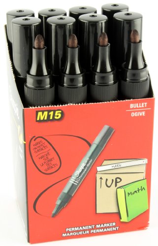 Sharpie S0192584 M15 Permanent Marker Bullet Tip Black Box of 12