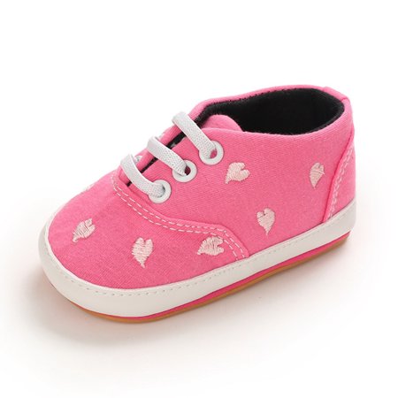 Relanfenk Baby Shoes Toddler Kids Boys Girls Star Heart Flat Rubber Non-Slip Walking Shoes