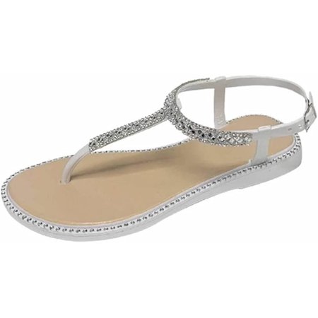 Shoes 18 Womens PCU Sandals with Rhinestone Detail 0036 White 11