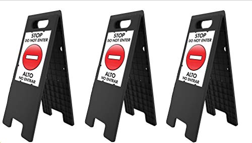 Headline Sign - Customizable Tent Floor Signs, Black, 3-Pack (5513)