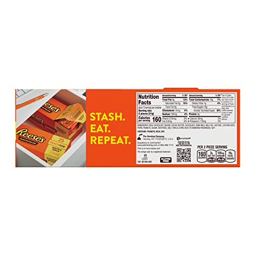 Reese S Milk Chocolate Snack Size Peanut Butter Cups Candy  Pantry Pack 13.75 Oz  25 Pieces thumbnail