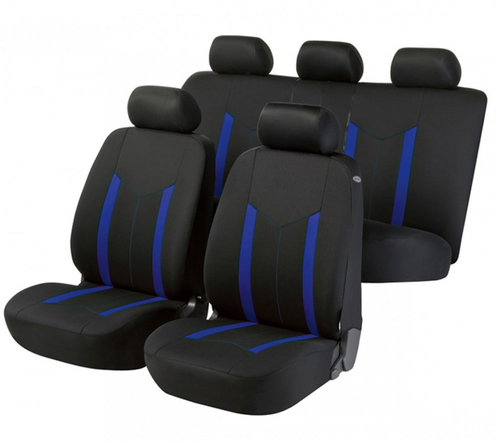 Autositzbezug Schonbezug, Komplett Set, Peugeot Partner, Schwarz, Blau