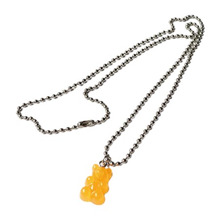 MAKITED Gummy Bear Necklace Resin Candy Color Cartoon Pendant Chain for Women Girls Jewelry Gifts