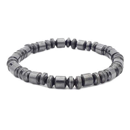 Bafind Fashion Unisex Women Men Obsidian Charm Magnet Beads Dumbbell Bangle Gift( 6222)