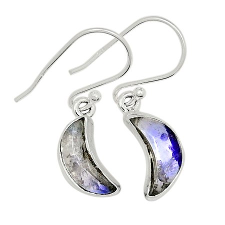 Crescent Moon - Moonstone 925 Sterling Silver Earring Jewelry ALLE-5796