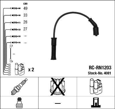 NGK 4081 Ignition Lead Set Number of Circuits: 4