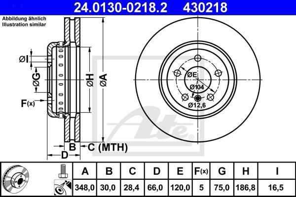 ATE Brake Disc Vented 24.0130-0218.2 Brake Rotor,Brake Discs BMW,5 Touring (F11),5 Limousine (F10)