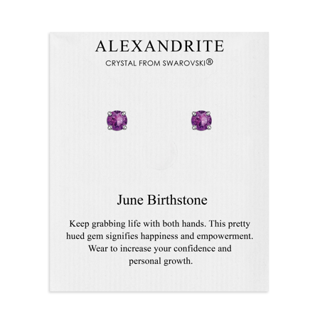 June (Alexandrite) Birthstone Earrings Created with Zircondia Crystals