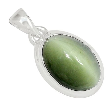 Cat S Eye 925 Sterling Silver Pendant Jewelry ALLP-7668