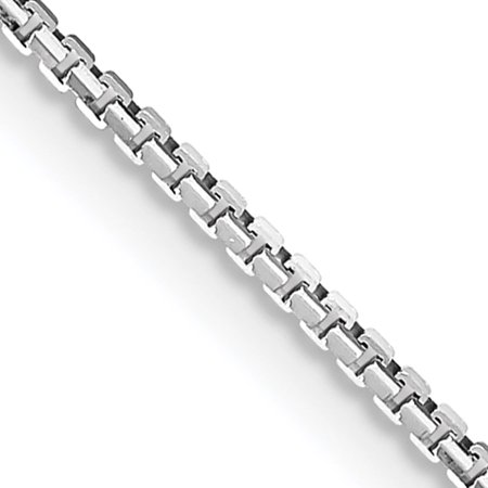 14K White Gold Jbsp S 1.10mm Concave Box Chain (18 X 1.1) Made in Italy 7263-18