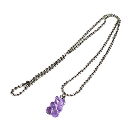  Gummy Bear Necklace Resin Candy Color Cartoon Pendant Chain for Women Girls Gift