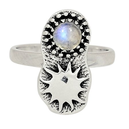 Moonstone 925 Sterling Silver Jewelry Ring S.6.5 ALLR-9980